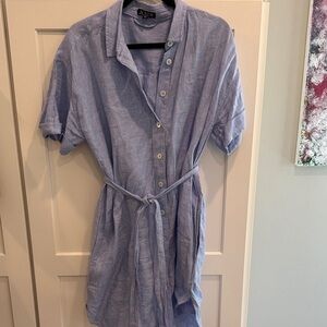 J. Crew Light Blue Button-Up Dress